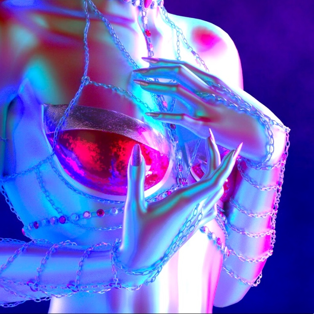 Fendi Python Design Leather Y2k Rainbow Blue Irid… - image 5